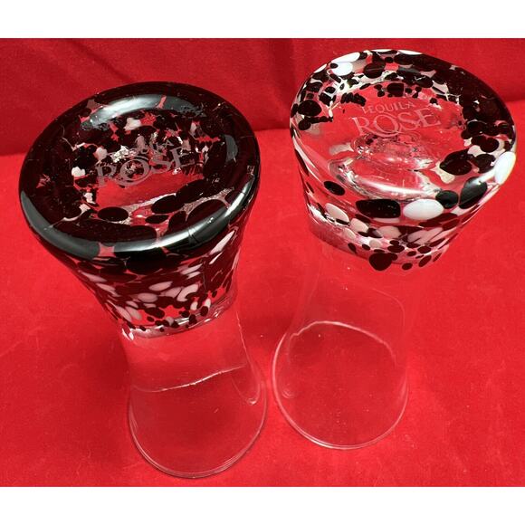 Tequila Rose Shot Glasses Black & White Speckled. *Pre-Owned*Lot Of 2 - Picture 4 of 6